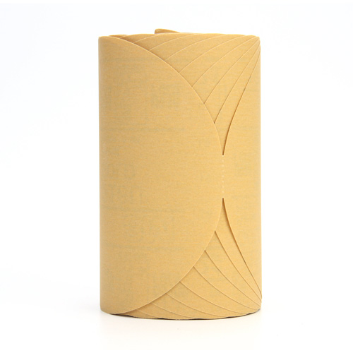Rouleau de disques abrasifs dor&eacute;s en papier Stikit 216U, 6" dia., Grain P320, Oxyde d'aluminium D. Morneault & Fils