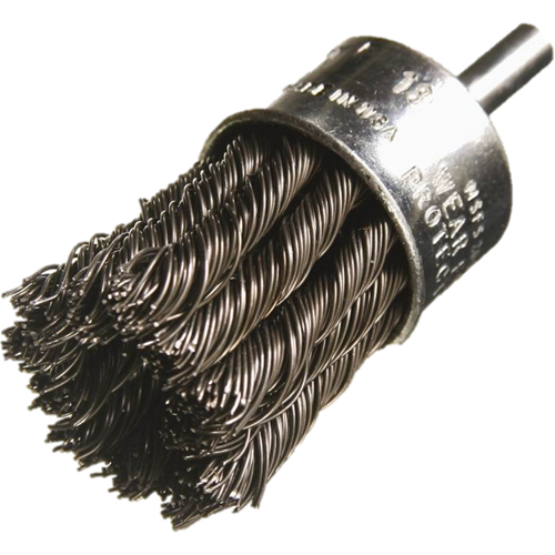 Knotted Wire End Brushes, 3/4" Dia., 0.014" Wire Dia., 1/4" Shank D. Morneault & Fils