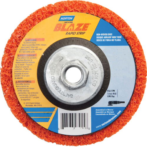 Disque &agrave; moyeu d&eacute;port&eacute; 4-1/2" non tiss&eacute; Blaze Rapid Strip, 4-1/2" dia., Grain Cors&eacute; D. Morneault & Fils