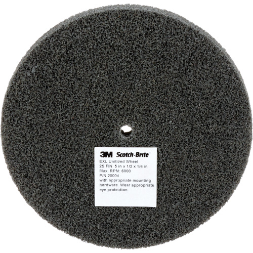 Scotch-Brite EXL Unitized Wheel, 5" x 1/2", 1/4" Arbor, Fine Grit, Silicon Carbide D. Morneault & Fils
