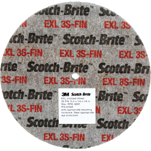 Scotch-Brite EXL Unitized Wheel, 5" x 1/4", 1/4" Arbor, Fine Grit, Silicon Carbide D. Morneault & Fils