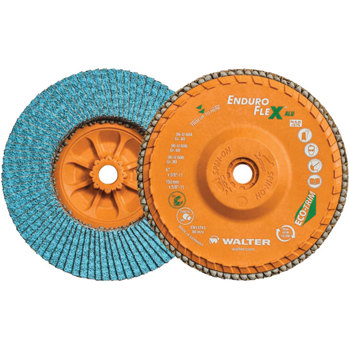 Enduro-Flex Alu Flap Disc, 7" x 7/8", Type 27, 40 Grit, Zirconia Alumina D. Morneault & Fils