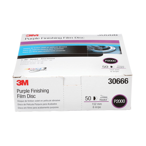 Hookit Finishing Film Disc, 6" Dia., P2000 Grit, Aluminum Oxide, Film D. Morneault & Fils