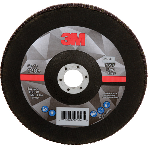 Disque &agrave; lamelles &agrave; changement rapide 769F, 7" x 7/8", Type 27, Grain 120+, Oxyde d'aluminium/C&eacute;ramique D. Morneault & Fils