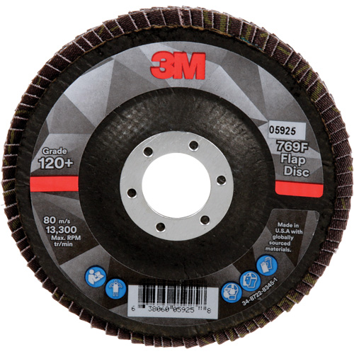 769F Quick Change Flap Disc, 4-1/2" x 7/8", Type 29, 120+ Grit, Ceramic D. Morneault & Fils