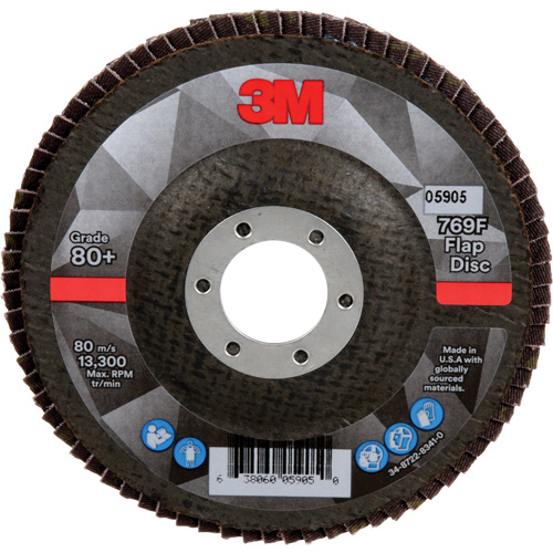 769F Quick Change Flap Disc, 4-1/2" x 7/8", Type 27, 80+ Grit, Ceramic D. Morneault & Fils