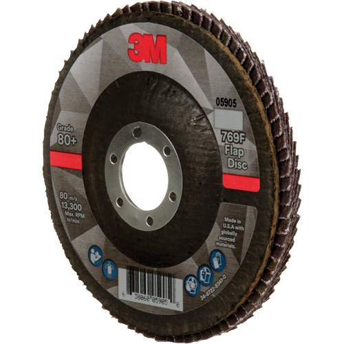 769F Quick Change Flap Disc, 4-1/2" x 7/8", Type 27, 80+ Grit, Ceramic D. Morneault & Fils