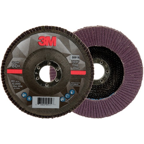 769F Quick Change Flap Disc, 5" x 7/8", Type 27, 80+ Grit, Ceramic D. Morneault & Fils