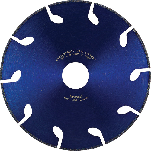 Dialast RightCut Cut-Off Wheel, 5" x 0.05", 7/8" Arbor, Type 01/41, Diamond, 12225 RPM D. Morneault & Fils