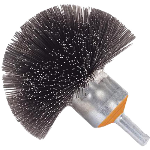 Brosse sph&eacute;rique mont&eacute;e &agrave; fils cr&ecirc;p&eacute;s, 1-1/2", Fils 0,008", Tige 1/4" D. Morneault & Fils