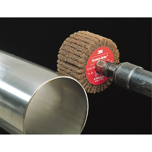 Scotch-Brite Flap Brushes, 2" Dia. x 1" W, 1/4" Arbor, Aluminum Oxide D. Morneault & Fils