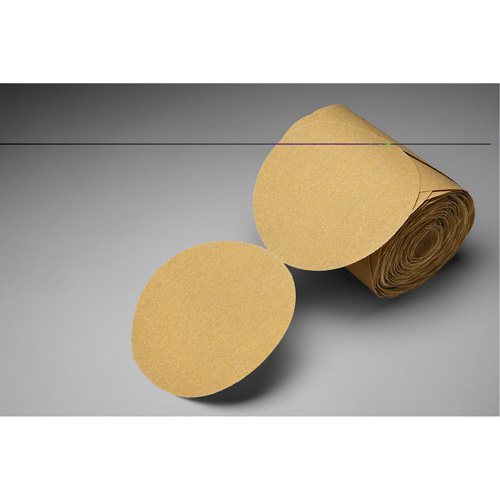Disque abrasif dor&eacute; en rouleau de papier Stikit, 6" dia., Grain P150, Oxyde d'aluminium D. Morneault & Fils