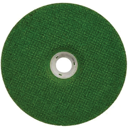 Green Corps Depressed Centre Wheel, 7" x 1/8", 7/8" Arbor, Ceramic, Type 27 D. Morneault & Fils