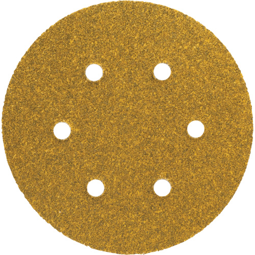 Disque de ponçage autoagrippant en papier avec trous d'aspiration Gold Reserve A295, dia 5", Grain P100, Oxyde d'aluminium, Poids C D. Morneault & Fils