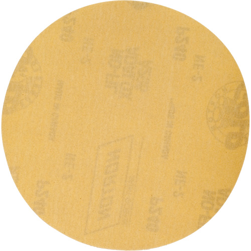 Disque de ponçage en papier H&L Gold Reserve A296 avec trous d'aspiration, dia 6", Grain 240, Oxyde d'aluminium, Poids C D. Morneault & Fils