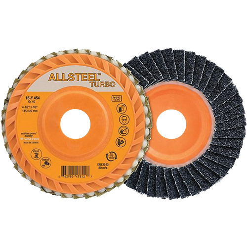 Turbo Flap Disc, 4-1/2" x 5/8"-11, 60 Grit, Zirconia Alumina D. Morneault & Fils