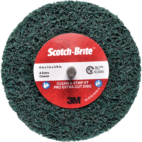 Scotch-Brite Clean and Strip XT Pro Extra Cut Disc XC-DC, 4" Dia., Extra Coarse Grit, Aluminum Oxide D. Morneault & Fils