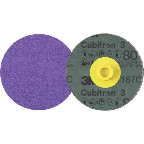 Disque en fibre Roloc Cubitron 3, 4" dia., Grain 80+, C&eacute;ramique D. Morneault & Fils