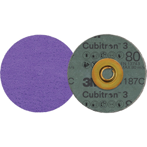Cubitron 3 Roloc Fibre Disc, 3" Dia., 80+ Grit, Ceramic D. Morneault & Fils