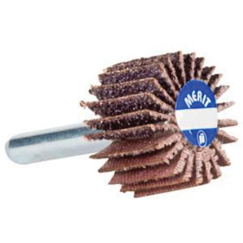Mini Flap Wheel, Aluminum Oxide, 80 Grit, 1-1/2" x 1-1/2" x 1/4" D. Morneault & Fils