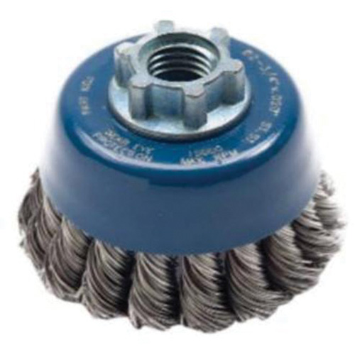 Brosse-boisseau &agrave; fils nou&eacute;s, 2-3/4" dia. x 5/8"-11 arbre D. Morneault & Fils