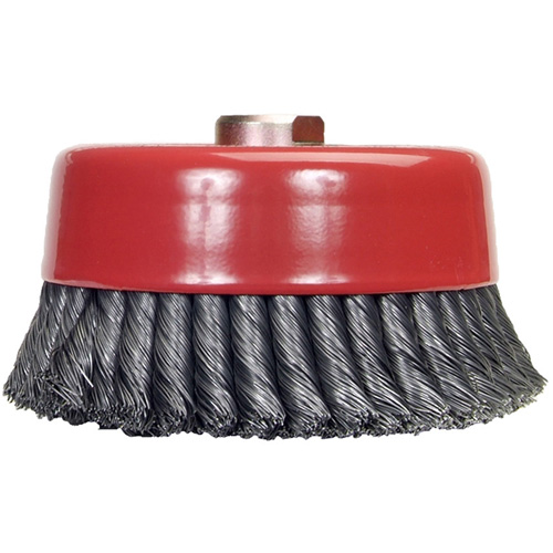 Brosse-boisseau &agrave; fils nou&eacute;s, 6" dia. x 5/8"-11 arbre D. Morneault & Fils