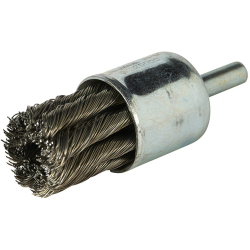 Brosse &agrave; fils nou&eacute;s avec moyeu, 3/4" dia. x 1/4" arbre D. Morneault & Fils