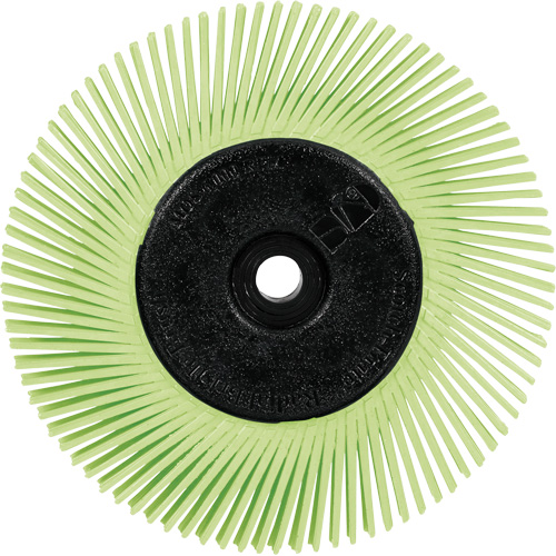 Brosse radiale en soies de pr&eacute;cision type A PN-RB avec adaptateur Scotch-Brite , C&eacute;ramique, Grain 50+, 6" dia. D. Morneault & Fils
