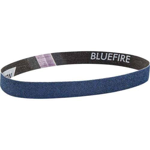 Courroie abrasive en tissu Bluefire, 3/4" la x 18" lo, Alumine de zirconium, Grain 120 D. Morneault & Fils