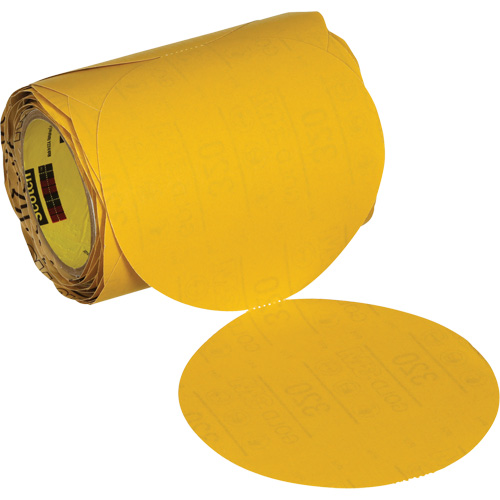 Disque abrasif dor&eacute; en rouleau Stikit 09317, 6" dia., Grain 320, Oxyde d'aluminium D. Morneault & Fils
