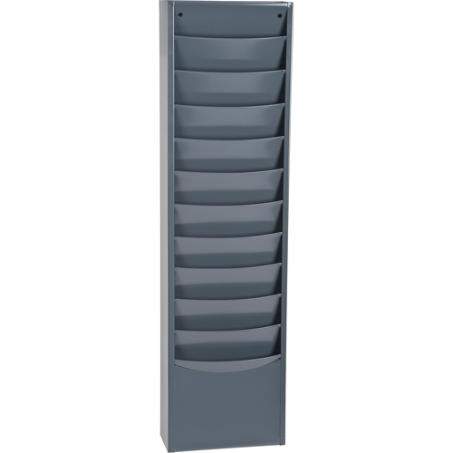 Literature Storage Racks, Stationary, 11 Slots, Steel, 9-3/4" W x 4-1/8" D x 36" H D. Morneault & Fils