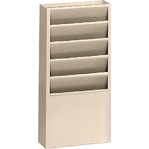 Literature Storage Racks, Stationary, 5 Slots, Steel, 9-3/4" W x 4-1/8" D x 21" H D. Morneault & Fils