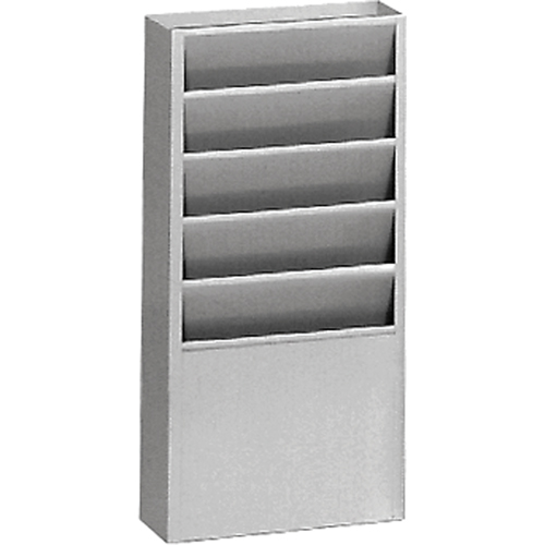 Literature Storage Racks, Stationary, 5 Slots, Steel, 9-3/4" W x 4-1/8" D x 21" H D. Morneault & Fils