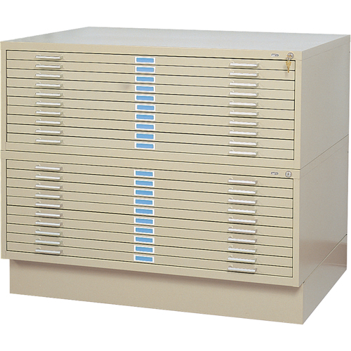Classeurs en acier pour plans, 10 Tiroirs, 46-3/8" la x 35-3/8" p x 16-1/2" h D. Morneault & Fils
