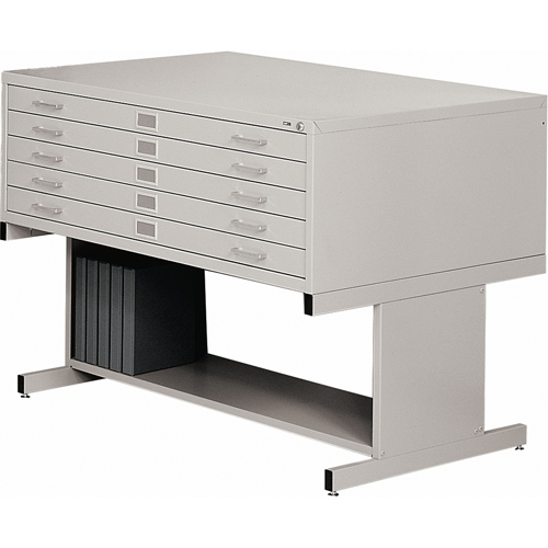 Steel Plan Files, 5 Drawers, 40-3/8" W x 29-3/8" D x 16-1/2" H D. Morneault & Fils