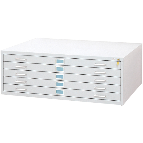 Steel Plan Files-5 Drawer, 5 Drawers, 53-3/8" W x 41-3/8" D x 16-1/2" H D. Morneault & Fils