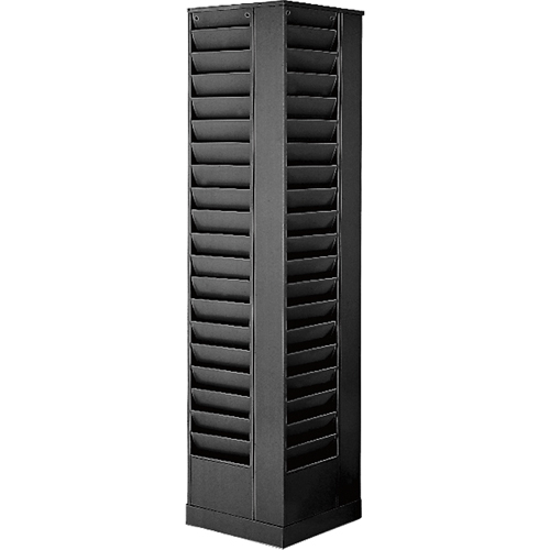 Literature Storage Racks, Rotating, 92 Slots, Steel, 14-1/8" W x 14-1/8" D x 66" H D. Morneault & Fils