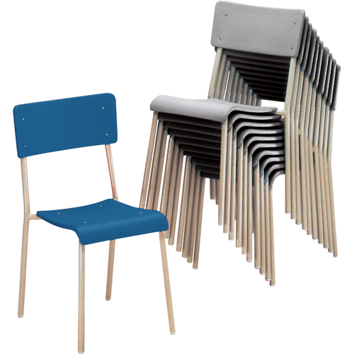 Chaises empilables Ventura, Plastique, Bleu D. Morneault & Fils