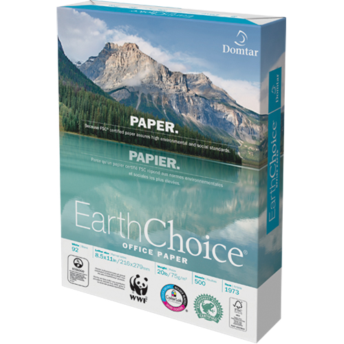 EarthChoice&reg; Office Paper, FSC, 8-1/2" x 11", 20 lbs., White D. Morneault & Fils