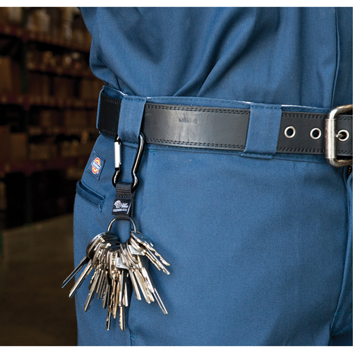 Split Ring Key Holder, Zinc Alloy Metal, 4-1/2" Cable, Carabiner Attachment D. Morneault & Fils