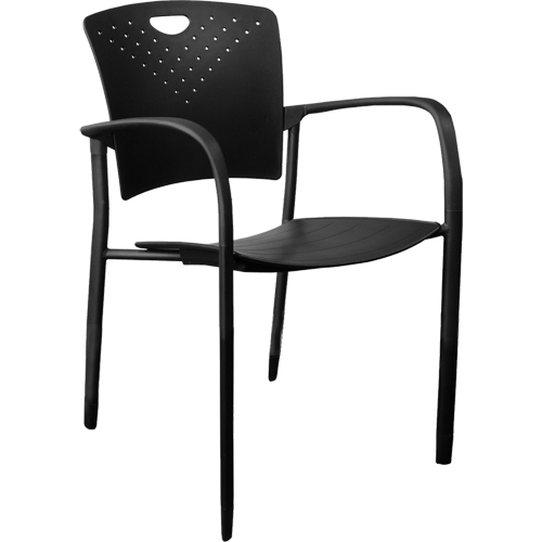 MaxX StaxX Stackable Chairs, Polypropylene, 17-1/4" High, 275 lbs. Capacity, Black D. Morneault & Fils