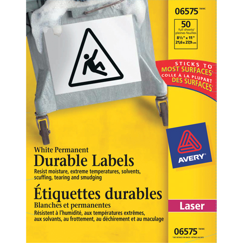 TrueBlock Labels, Polyester, 11" L x 8.5" H, White D. Morneault & Fils