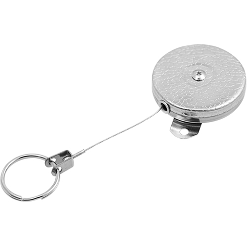 Porte-cl&eacute;s autor&eacute;tractables #487-HD, Chrome, C&acirc;ble 48", Fixation Support pour montage D. Morneault & Fils