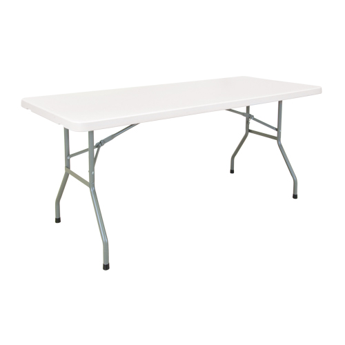 Table pliante, Rectangulaire, 72" l x 30" la, Poly&eacute;thyl&egrave;ne, Blanc D. Morneault & Fils