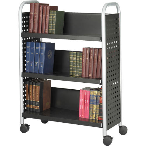 Scoot Book Carts, 200 lbs. Capacity, Black, 14-1/4" D x 33" L x 44-1/4" H, Steel D. Morneault & Fils
