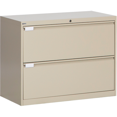Classeur lat&eacute;ral, Acier, 2 tiroirs, 36" la x 18" p x 27-7/8" h, Beige D. Morneault & Fils