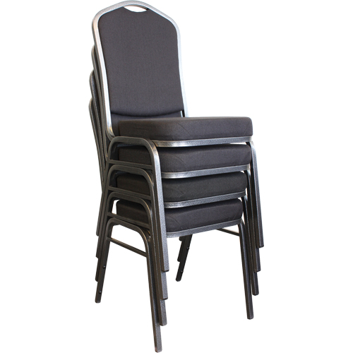 Stacking Chairs, Fabric, 37" High, 275 lbs. Capacity, Black D. Morneault & Fils
