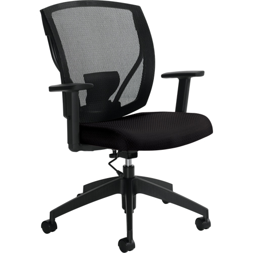 Task Chairs, Fabric, Black, 300 lbs. Capacity D. Morneault & Fils