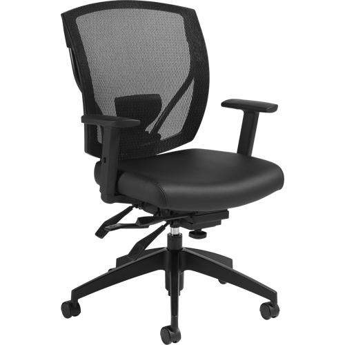 Multi-Tilter Arm Chairs, Vinyl, Black, 300 lbs. Capacity D. Morneault & Fils