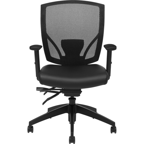 Multi-Tilter Arm Chairs, Vinyl, Black, 300 lbs. Capacity D. Morneault & Fils